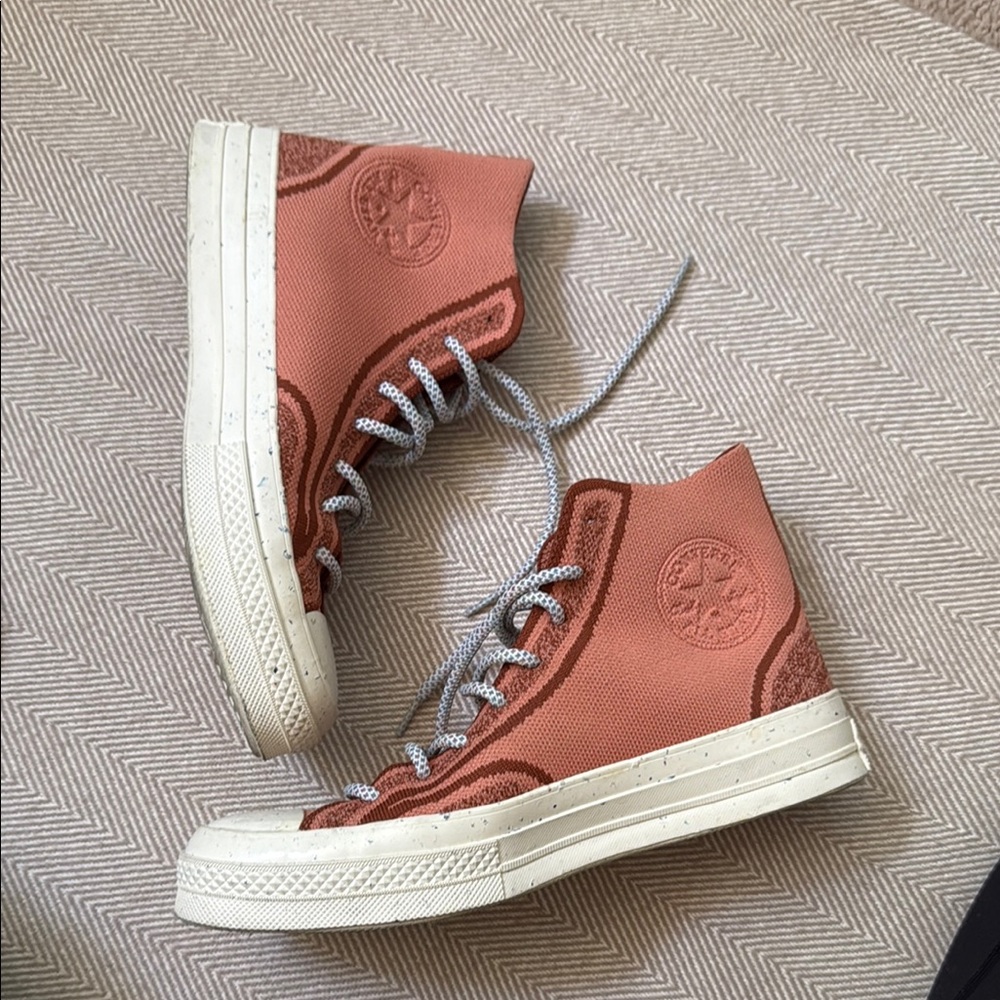 Converse Pink and White High-Top Sneakers